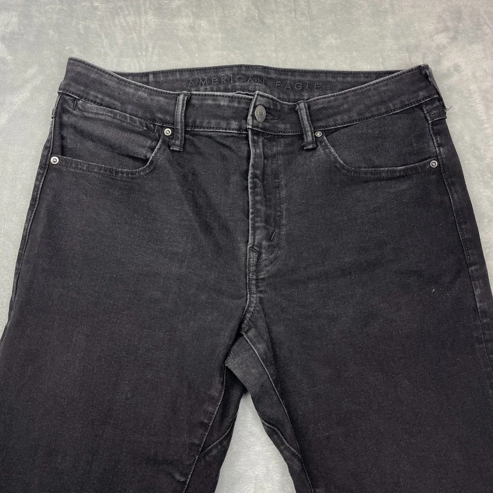 American Eagle Jeans Mens 34x32 Black Denim‎ Athletic Fit Airflex+ Skinny Leg